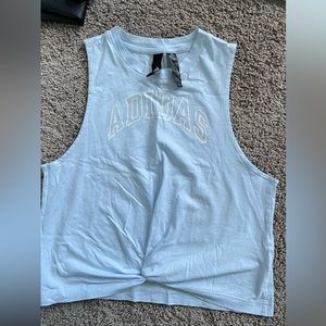 Baby Blue Adidas Cutoff Tank